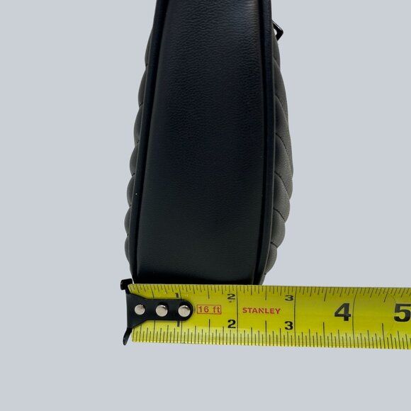 Steve Madden Black Quilted Crossbody Bag With Chain Strap & Pouch - Picture 9 of 10